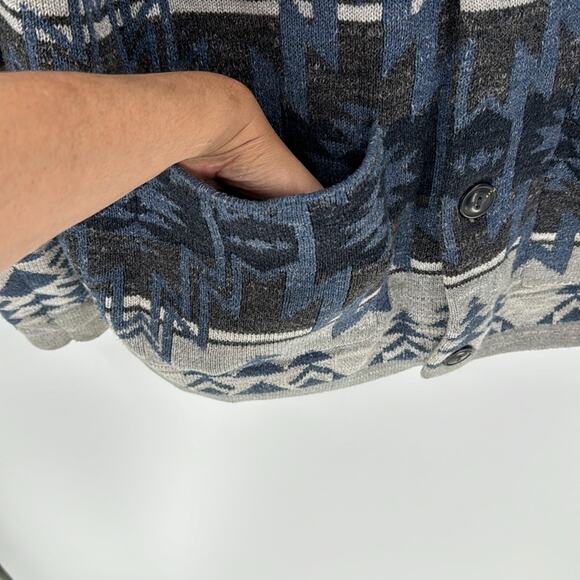 Ombre Shawl Cardigan Sweater grandpa native indigenous western size XL - Picture 7 of 9